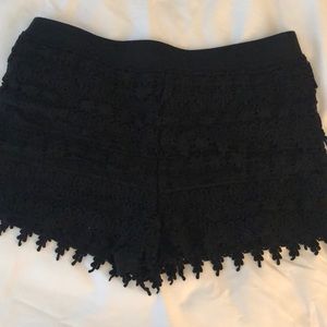 black lace shorts